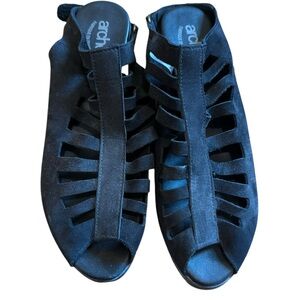 Arche Enexor Slingback Sandals. Black Nubuck. Size 8 (39). EUC